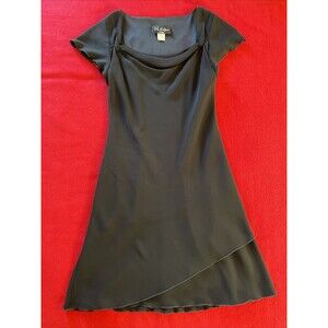 BLACK BASIC sl fashions black dress size 10 petite short sleeve